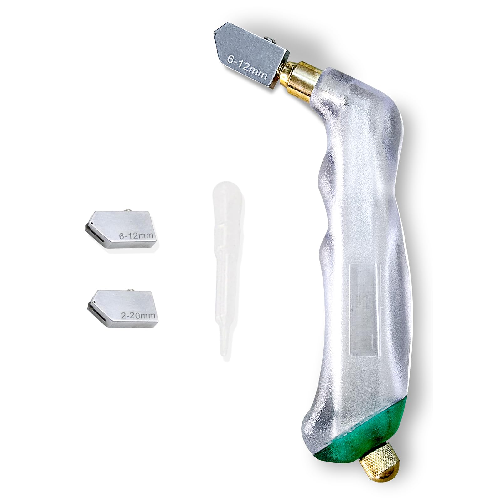 Tagliavetro con impugnatura a pistola, 2 mm-20 mm, professionale, ergonomico, in carburo di tungsteno, strumento per punteggiare il vetro a olio, per piastrelle, mosaici, specchi, finestre