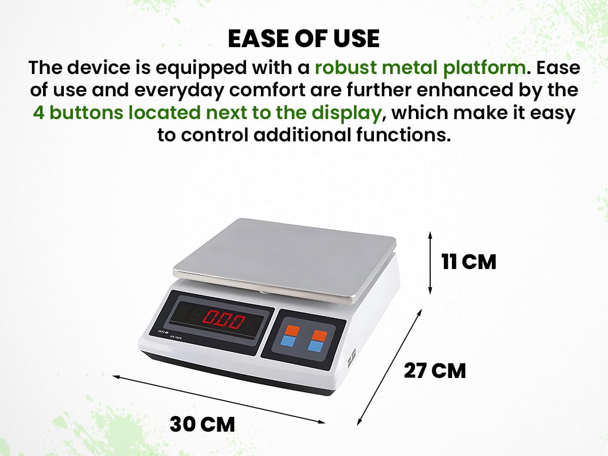 Plattformwaage, Tragkraft bis zu 15 kg, Elektronisch, Digitalanzeige, Energiesparmodus, Genauigkeit +/- 0,5 g, HDWR wagPRO-S15
