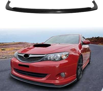 Front Bumper Lip Compatible with 2008-2011 Subaru Impreza WRX/Non-WRX/Non-STI 4/5DR, Unpainted Black CS Style Polyurethane Front Lower Chin Spoiler Protector, 1 PC