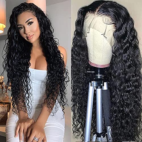 30 inch Water Wave Lace Front Wigs Human Hair wig for black Women 13x4 Wet and Wavy Lace Front Wigs human hair Pre Plucked with Baby Hair (30 Inch)…