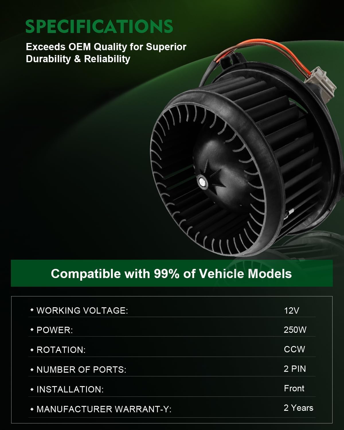 for:-Dodge Dart HVAC Heater Blower Motor with Fan Cage for:-Dodge Dart 2013 2014 2015 2016 1.4L 2.4L Replacement OE# 700315, 68163782AA, 68225055AB, PM4050, 2311894, 76971