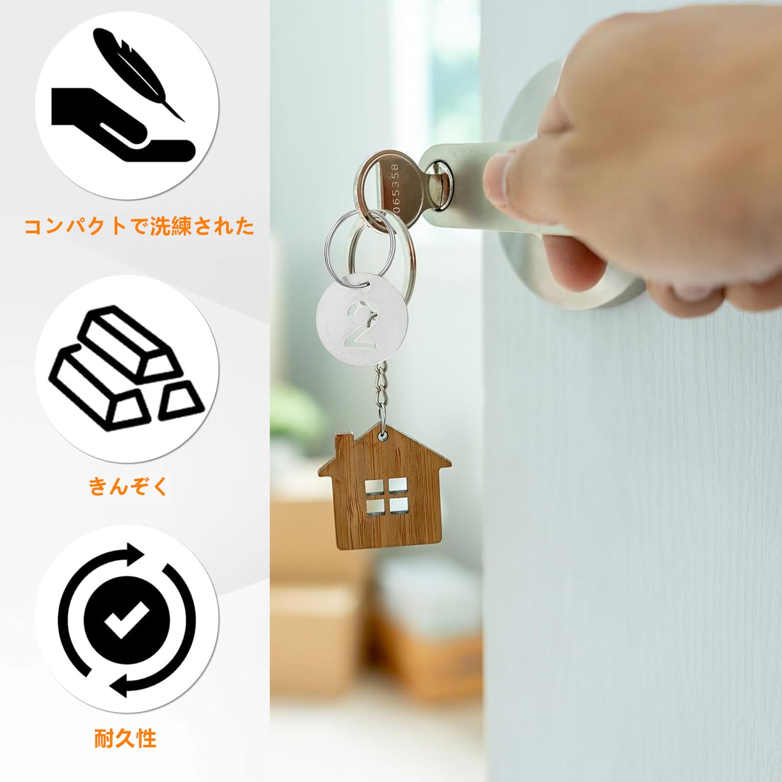 Amazon | SensaBliss ドア番号タグ 1~20 番号札 ステンレス製 両面