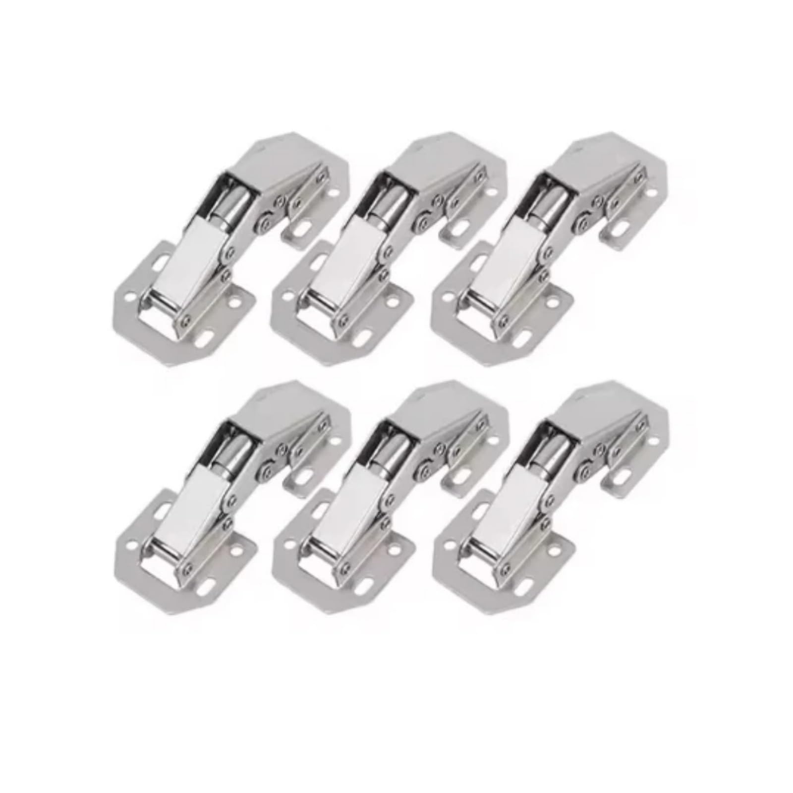 Iklaaqetbxps 6Pcs 6/10 Pack 90 Degree No-Drill Steel Hydraulic Buffer Hinges For Kitchen Cupboard Cabinet Doors Bullet Points(6Pcs)