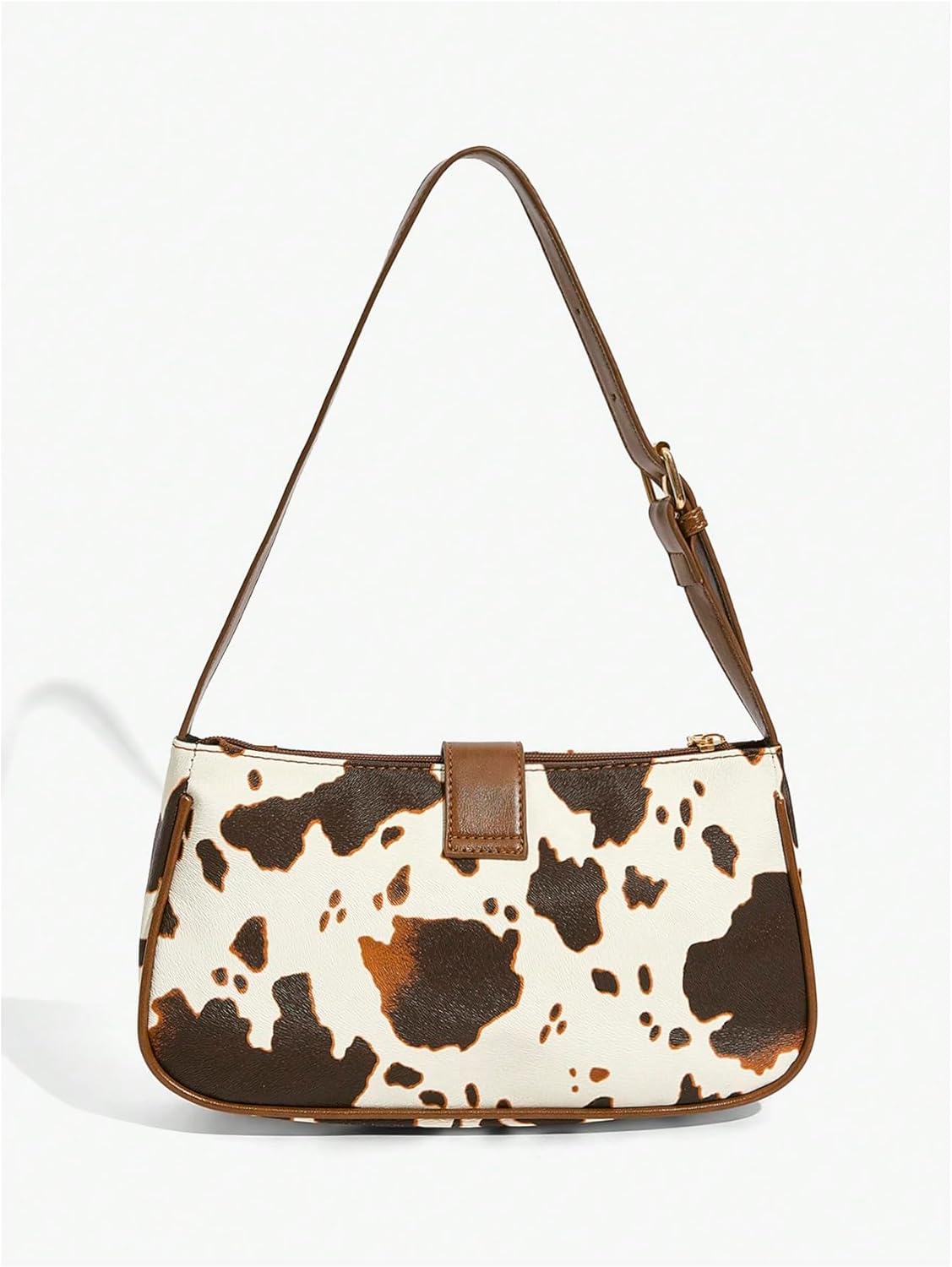 QWINEE Y2k Western Cowgirl Shoulder Bag Rivet Animal Print Hobo Bag Zipper Faux Pu Leather Clutch Purse Vintage Handbag - Image 4