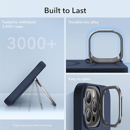 Vista 407 de ESR - Funda para iPhone 15 compatible con MagSafe, funda protectora de grado militar con soporte integrado, cubierta trasera resistente a