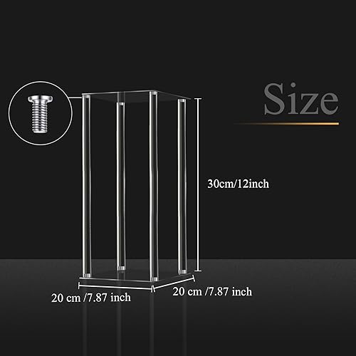 Miniatura 10 de Geetery 12 piezas de jarrón de acrílico alto para centros de mesa de boda, soporte de flores transparentes, columna geométrica floral, elegante