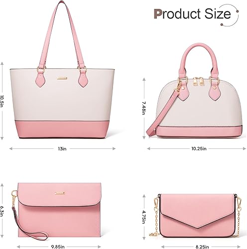 Vista 6 de Bagsure Juego de bolsos, conjuntos de bolsos para mujer, bolsa de mano, 4 piezas, conjuntos de bolsos de moda para mujer, bolsos de mano