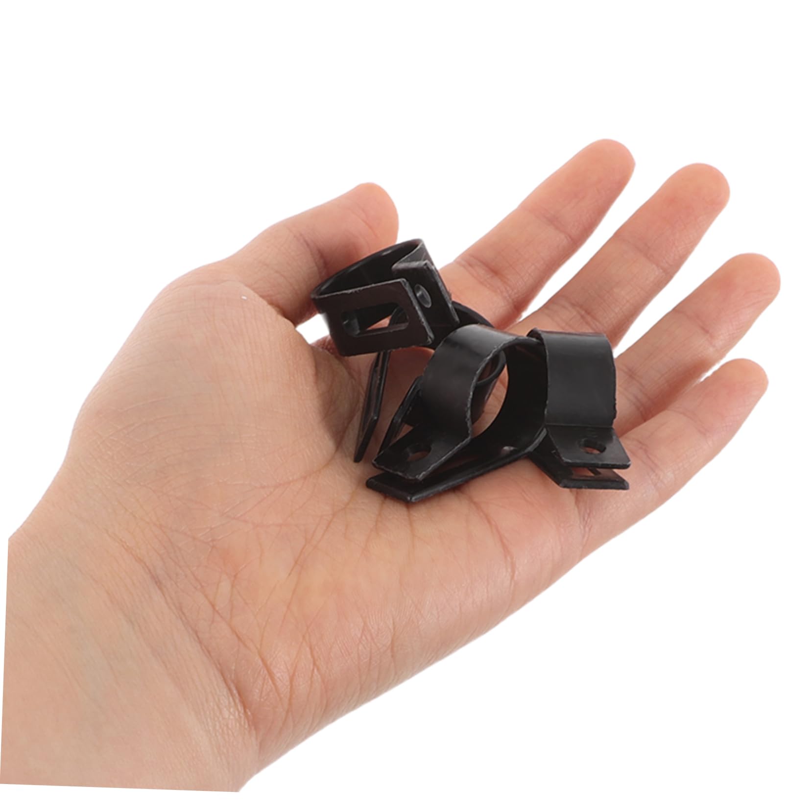 WOONEKY Abrazaderas de Cable Tipo R de Plástico Negro, 500 Piezas, para Fijar y Organizar Cables en Sistemas de Audio y Computadoras