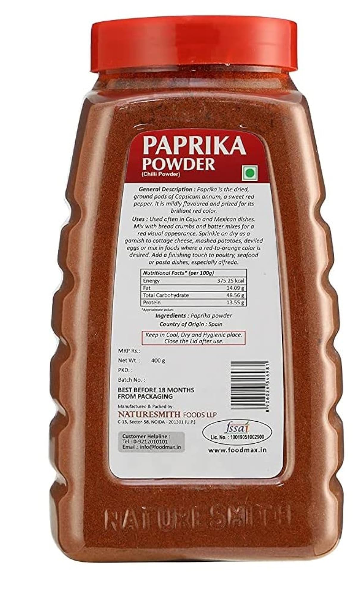 Naturesmith Paprika Powder 400Gm, Vegetable Masala