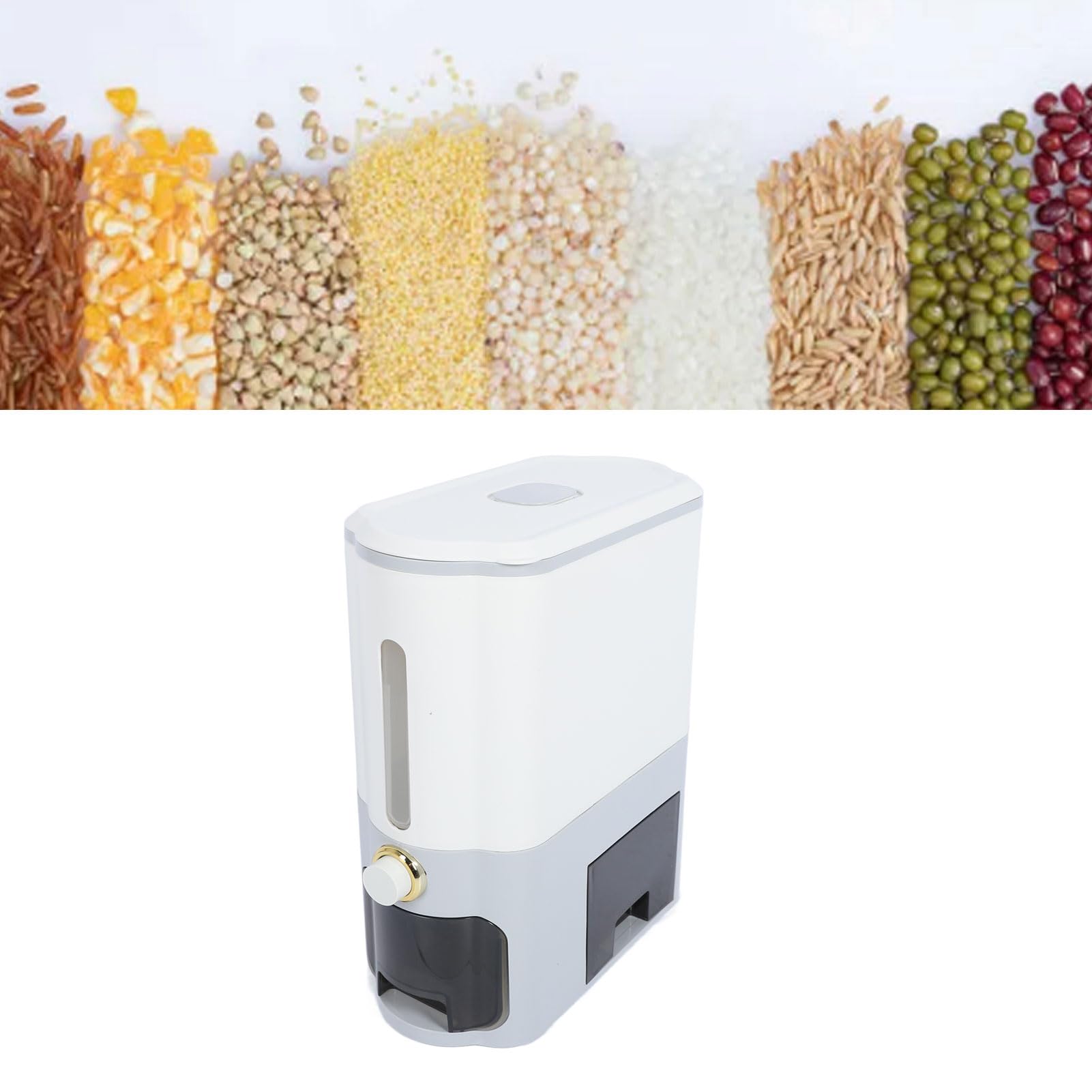 Distributore di Riso, Contenitori di Stoccaggio Alimentare Ermetico di Grande Capacità, Secchio di Stoccaggio Della Cere (LOCADENCEFQRO2WC-11)