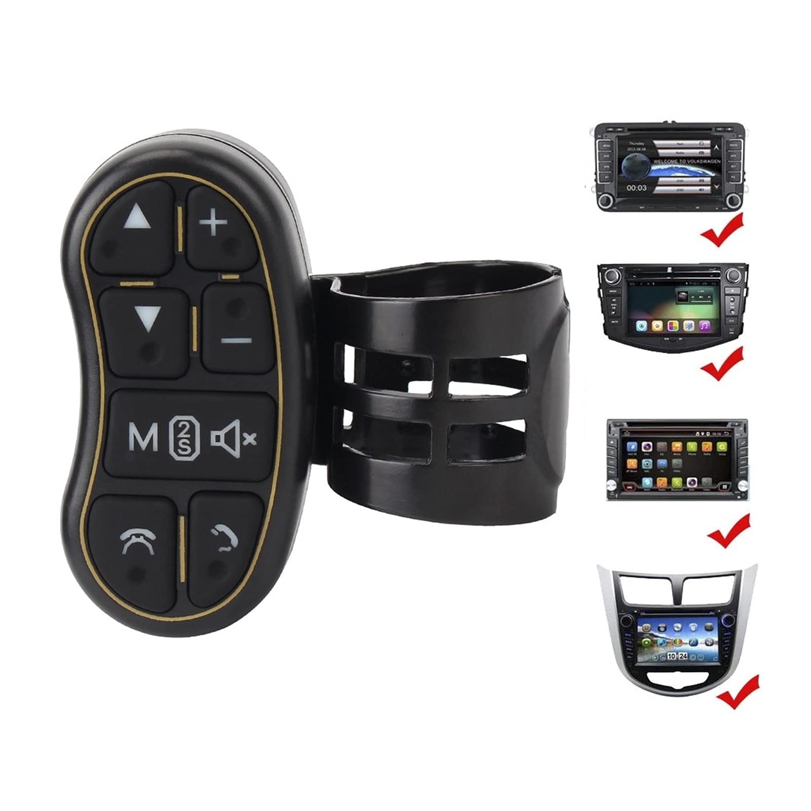Cámaras de visión trasera Navegación por coches DVD Botón de control de dirección Control remoto inalámbrico Aplicable Controlador de volante de automóviles Electrónica de coche