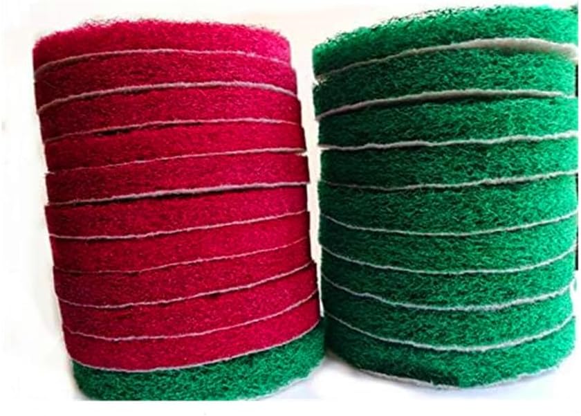 20 Pieces Scrub Pads Drill Power Brush Tile Scrubber Scouring Pads Cleaning Kit Including 2 Kinds of Abrasive Buffing Pads Replacement for Home Kitchen House Indoor Outdoor Cleaning (5 Inch)