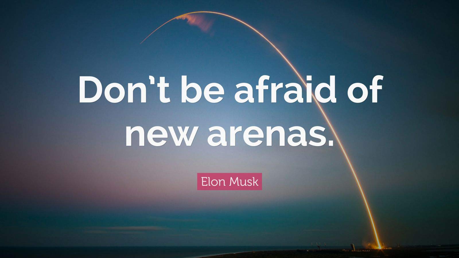 SIGNOOGLE Don't Be Afraid Of New Arenas Elon Musk American Entrepreneur Motivation Wall Quote In English Posters For Kids Room 18 Inch x 12 Inch