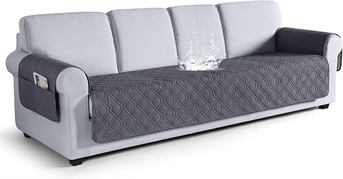 Miniatura 48 de VANSOFY Funda de Sofá, Fundas de Sofá Impermeables Lavables Forro Protector de Muebles Fundas de Asiento de Sofá Antideslizantes para Perros, Azul