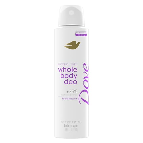 Dove Whole Body Deodorant Spray for Women Alcohol Free Scent: Lavendar Bloom 4 oz