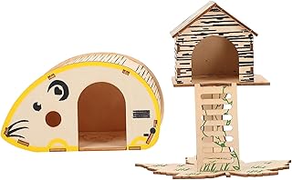 Balacoo 2pcs Log Hamster Toy Hamster Wooden House Deluxe Hamster House Rat Hideout House Small Animal Hideout Cars Toys Automotive Accessories Wooden Hamster Cage Natural Climbing Frame