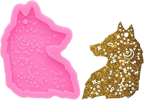 Miniatura 8 de Molde de resina de silicona con forma de lobo, molde de resina para llavero, molde de resina de exposición para joyería y colgantes, regalo ideal
