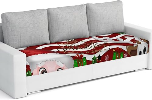 Miniatura 1 de Fundas elásticas de cojín para sofá de Navidad, seccional, individual, en forma de T, protector para muebles con parte inferior elástica, diseño de