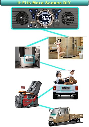 Miniatura 5 de Universal 1 Din 12V in-Dash Radio de coche reproductor de audio incorporado 2 altavoz estéreo FM soporte Bluetooth con puerto de tarjeta USB/TF