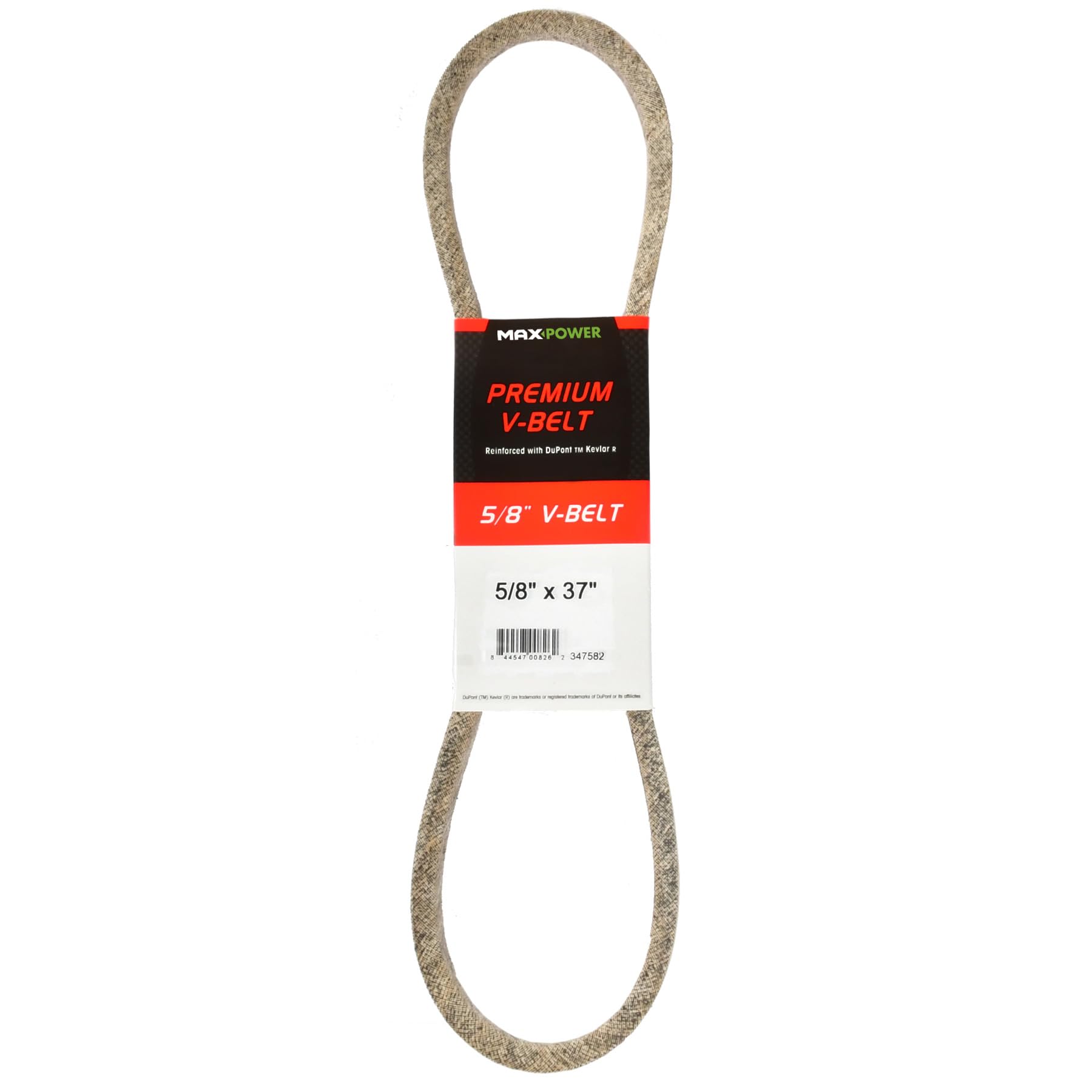 Maxpower 347582 Premium Belt Reinforced with Kevlar Fiber Cords, 5/8" x 37", beige