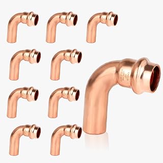 (Pack of 10) EFIELD 1/2" x 1/2" Copper Press Fit 90 Degree Street Elbow Fittings For Copper Tube Connection (1/2-inch),(PRESS034)