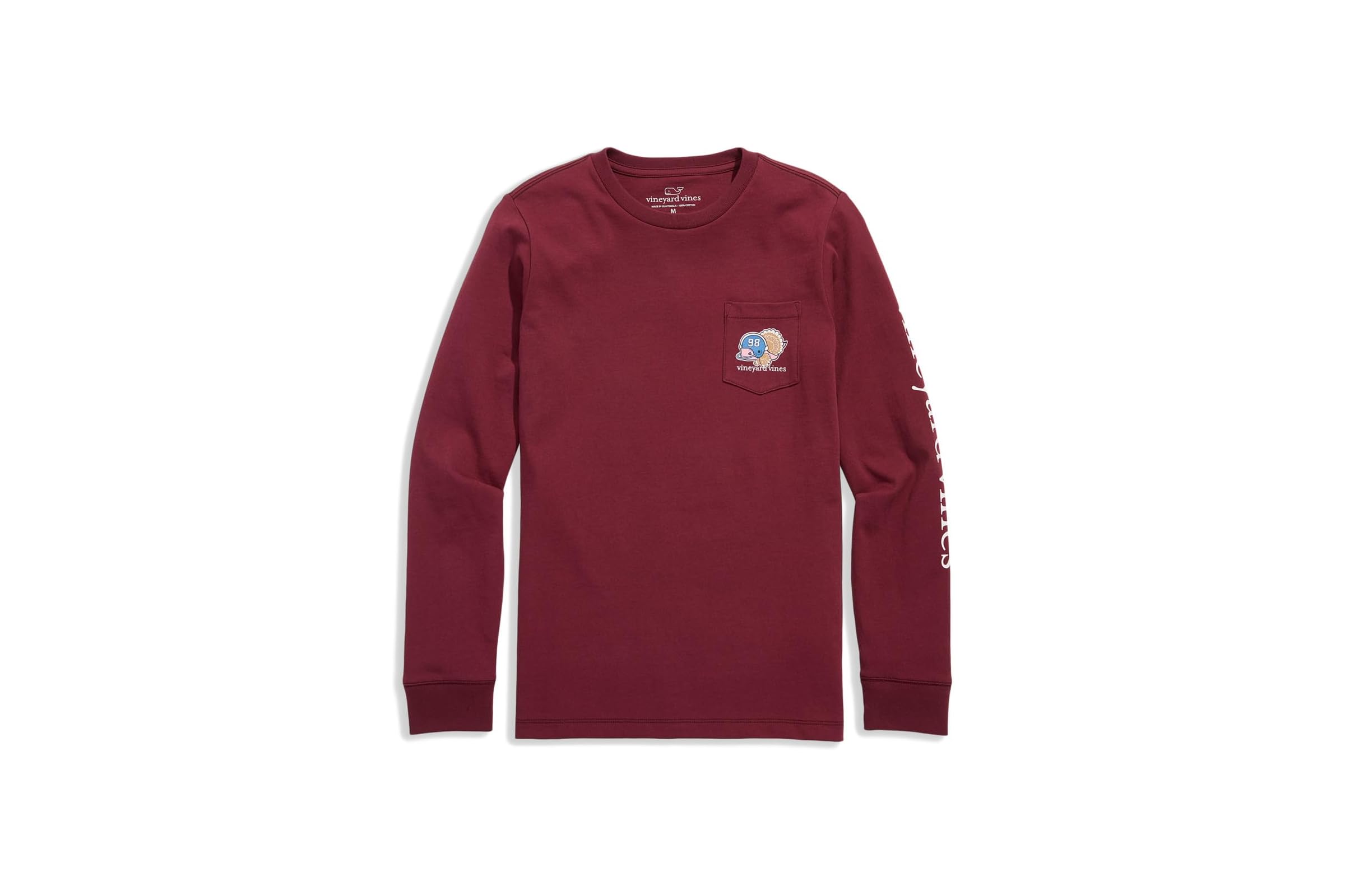 Мужская рубашка Vineyard Vines Kids Football Turkey Whale Long-Sleeve Pocket Tee (Little Kid/Big Kid)