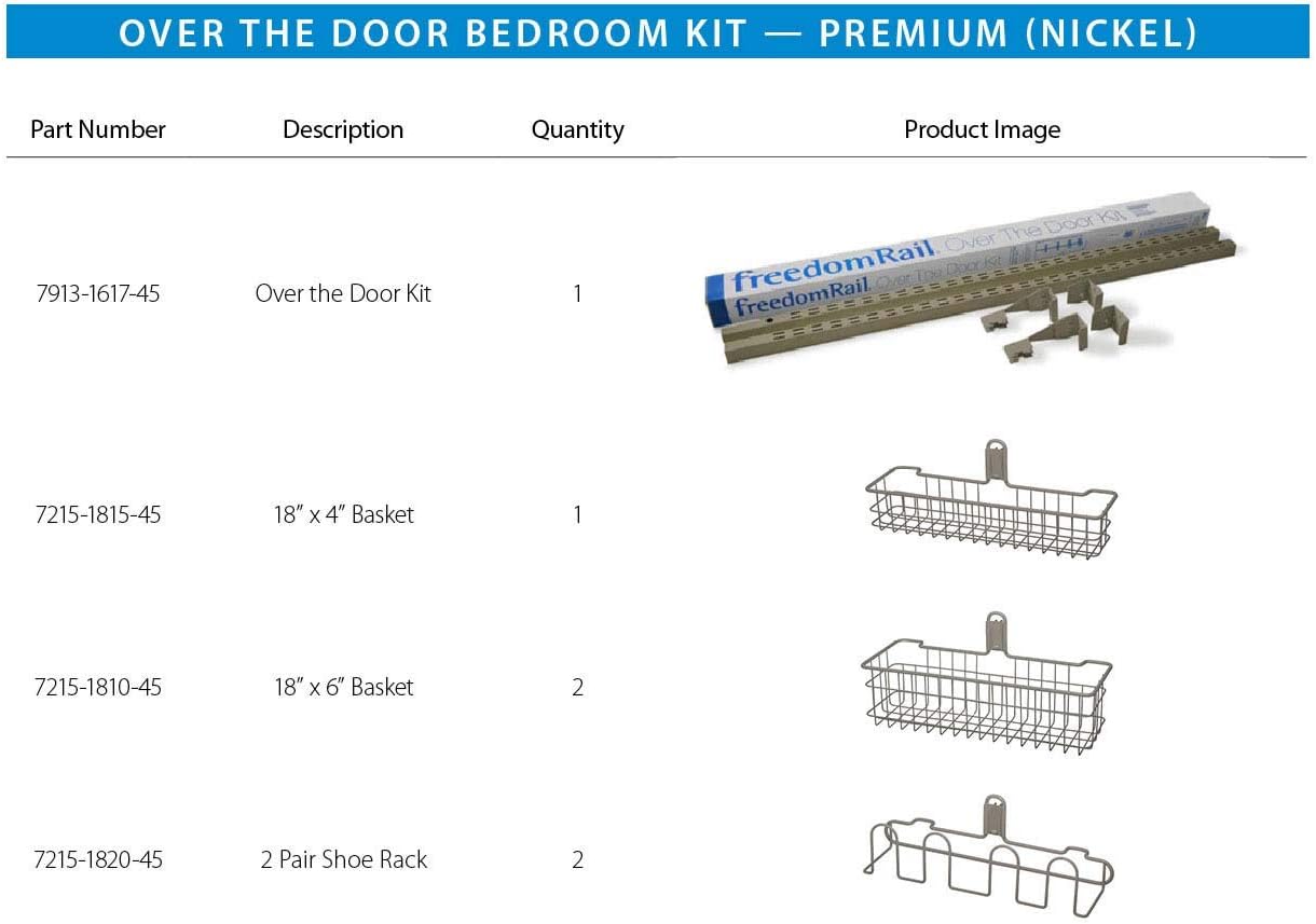 Organized Living Over the Door Bedroom Kit - Premium, Nickel