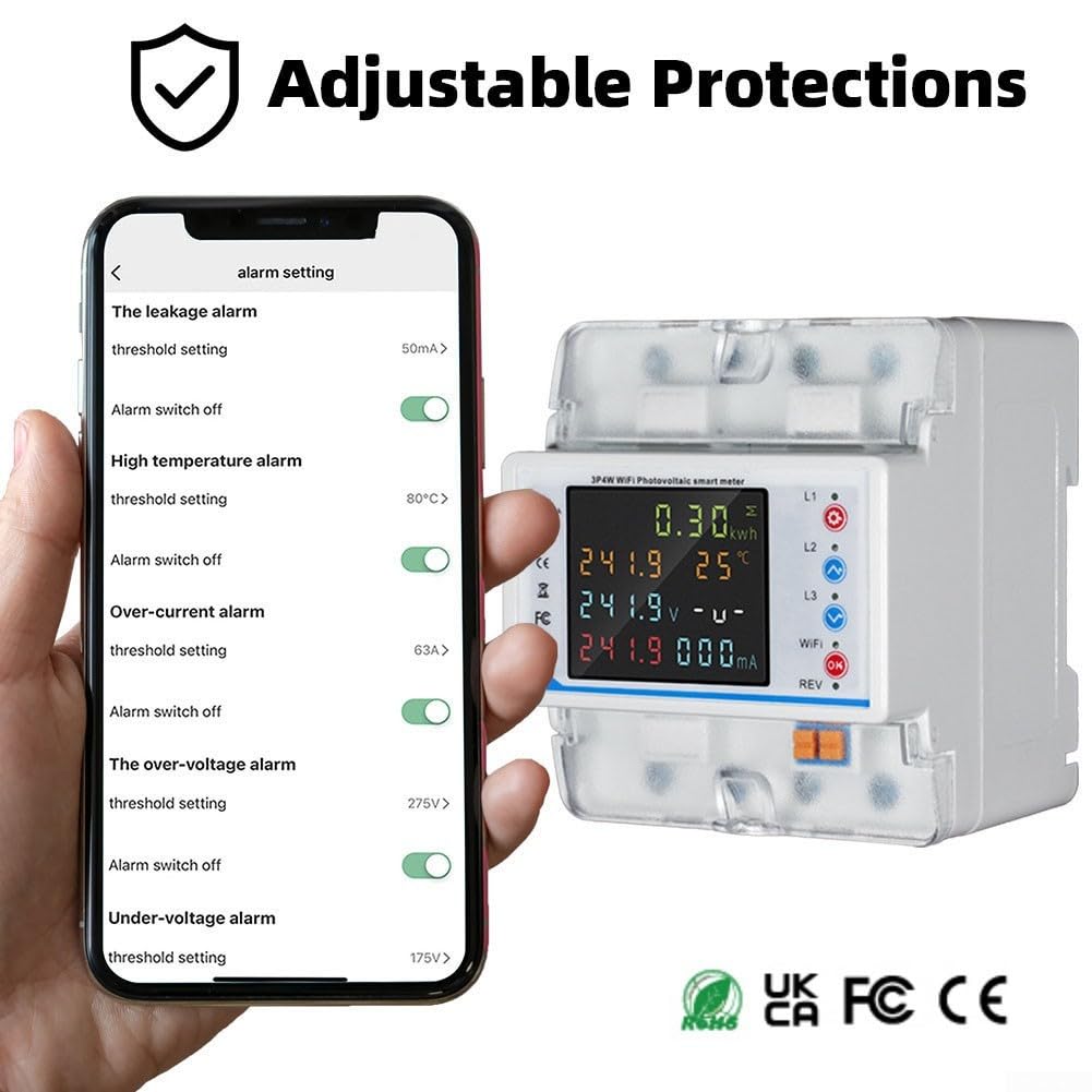 Interruttore trifase multifunzionale abilitato WIFI con caratteristiche complete di protezione da sovracorrente