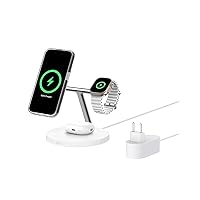 Belkin BoostCharge Caricatore 3 in 1 con Qi2, base di ricarica wireless compatibile con MagSafe