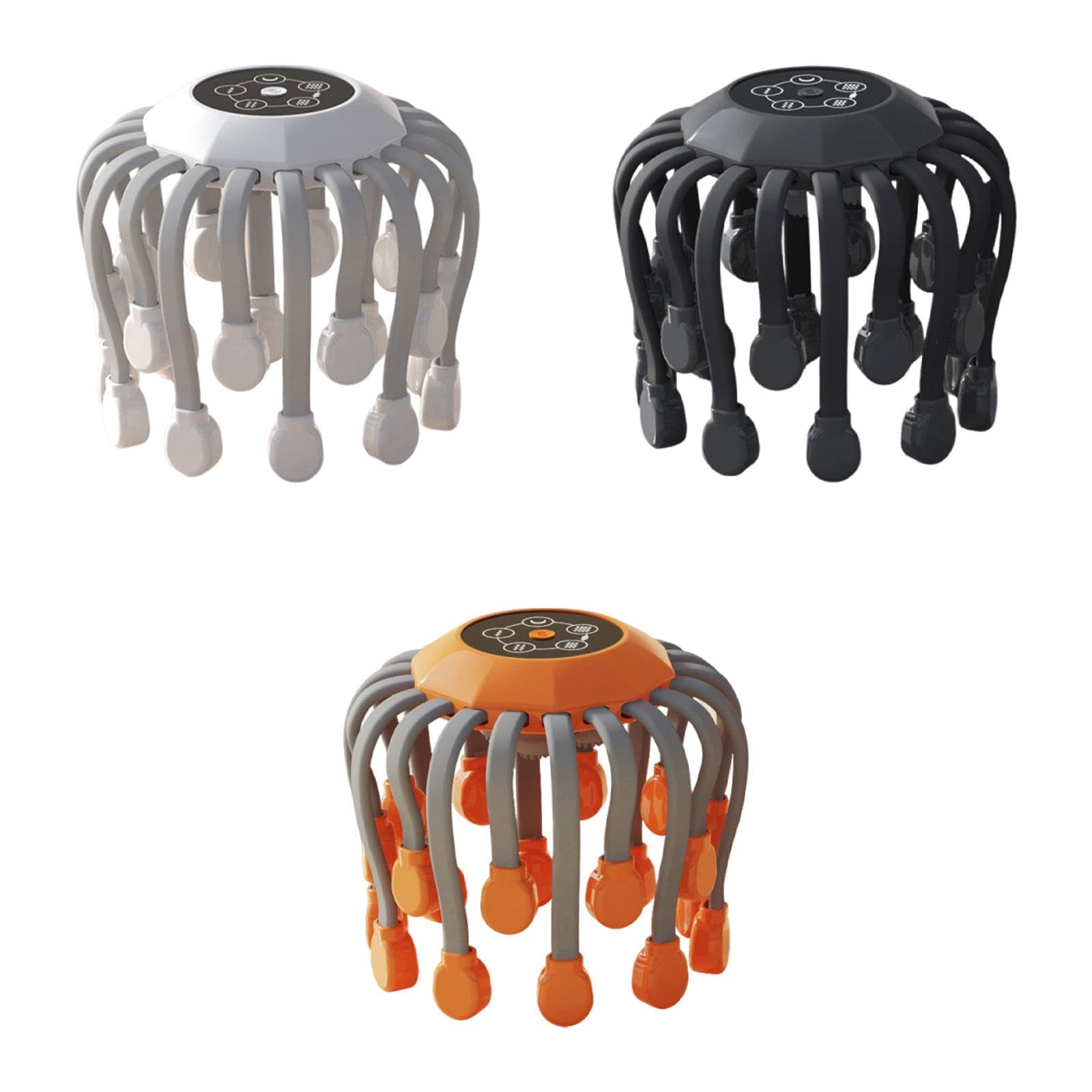 Generic Masajeador Eléctrico de Cabeza con Claws de Masaje Profundo Cinco Modos E Intensidad Ajustable Material Pp Forma Ergonómica para Hombres Mujeres, Blanco