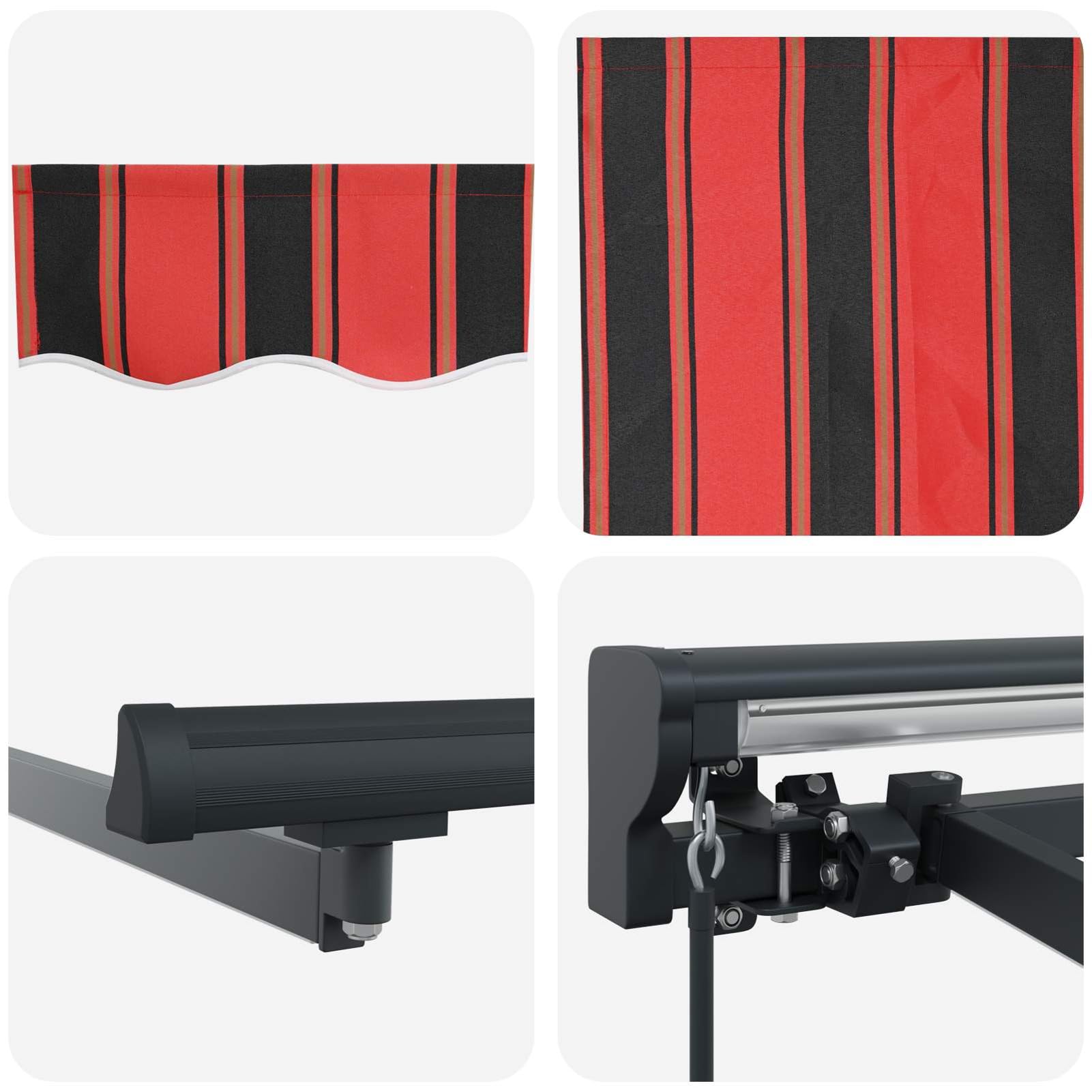 Markiza ręczna 3,5 x 2 m antracytowa rama aluminiowa tkanina poliestrowa | Rama aluminiowa proszkowa, odporna na warunki atmosferyczne tkanina poliestrowa 240 GSM z powłoką PU, konstrukcja półkasetowa