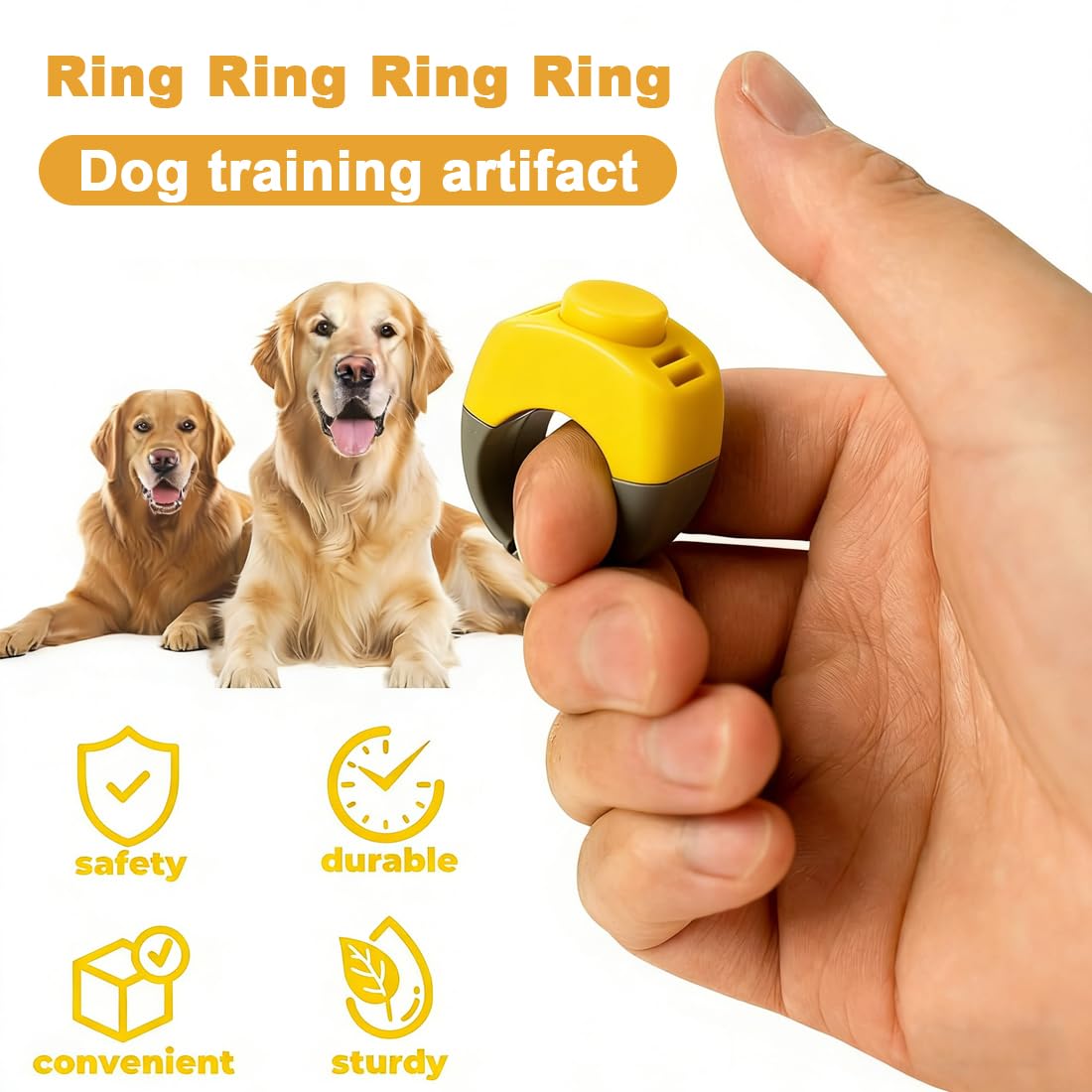 Clicker per Addestramento Cani e Gatti, con Anello per Dita, Accessorio per Addestramento Animali, Clicker Compatto per Cani, Gatti e Cavalli, Pratico e Portatile