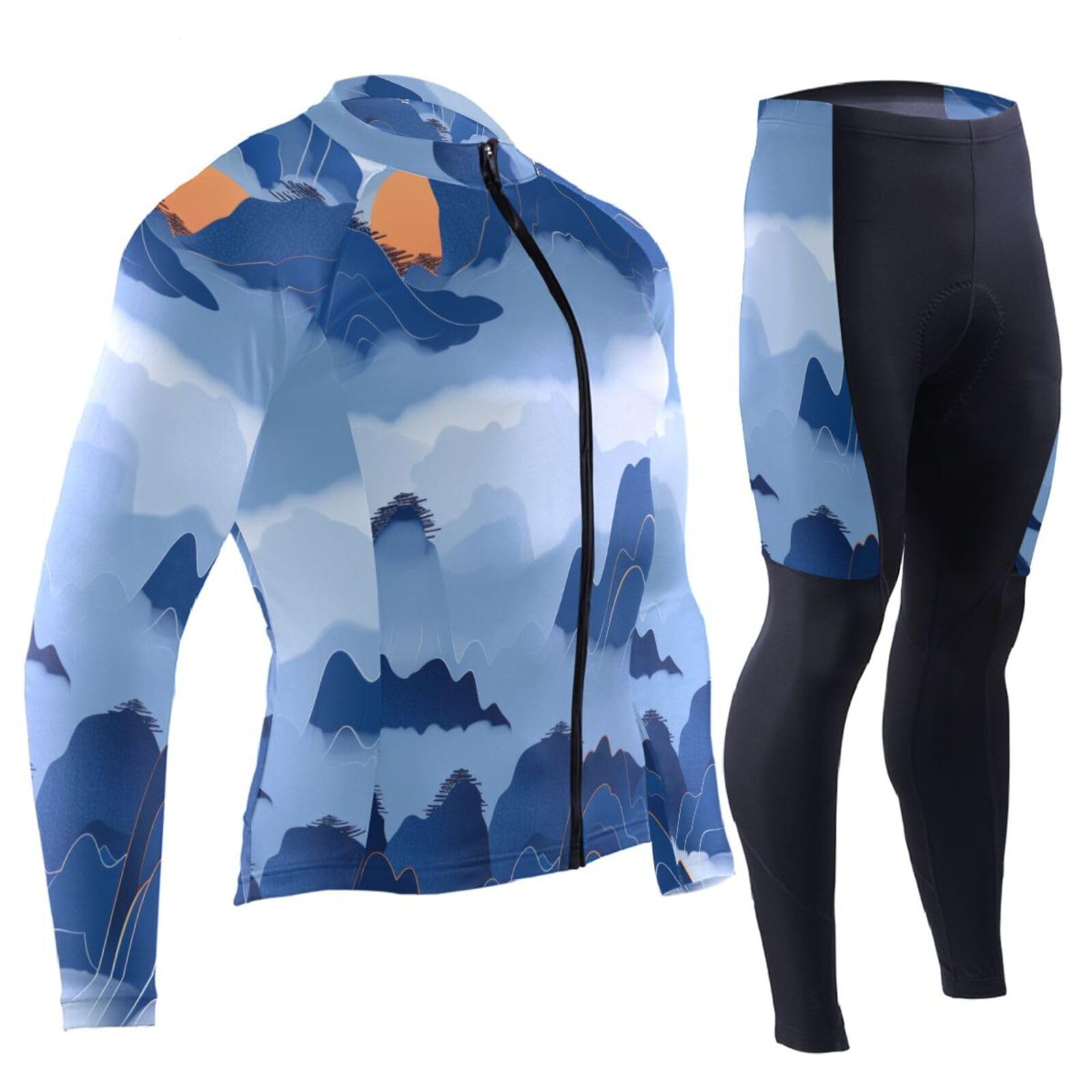 Radtrikot mit Taschen, schnelltrocknende Trägerhose, Herren, 3D-gepolstert