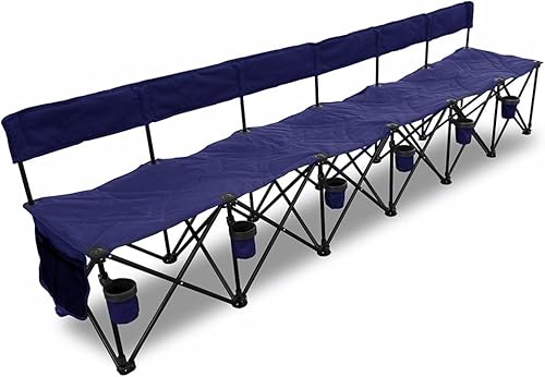 Miniatura 5 de GoTEAM! Pro - Banco plegable portátil para equipo de 6 asientos con portavasos, bancos de fútbol para equipo, bolsa de transporte incluida, sillas