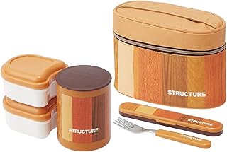 スケーター (skater) 抗菌 保温弁当箱 ランチジャー 木目 ライトブラウン 560ml KCLJC6AG-A