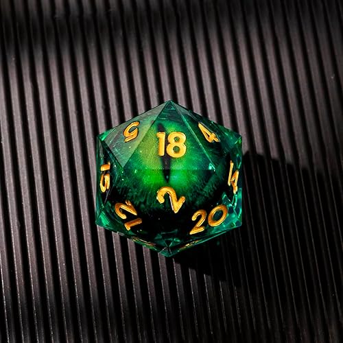 Miniatura 9 de YEMEKO Beholder'S Eye D20 - Dados Dados DND de ojo de dragón individuales con borde afilado de resina de 20 caras D&D, poliédricos hechos a mano de