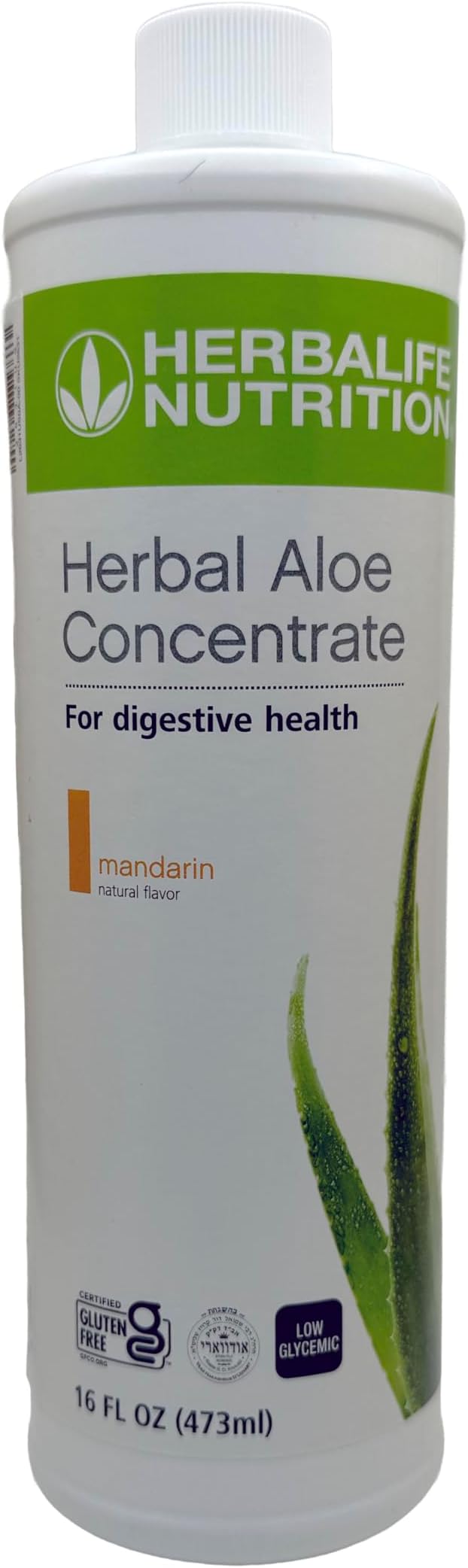 Aloe Concentrate Pint: Mandarin Flavor 16 FL Oz (473 ml) for Digestive Health with Premium-Quality Aloe, Gluten-Free, 0 Calories, 0 Sugar, Naturally Flavored