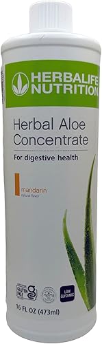 Herbalife Concentrado de Aloe Pinta Sabor Mandarina 16 FL Oz (473 ml) para la Salud Digestiva con Aloe de Calidad Premium, Sin Gluten, 0 Calorías, 0