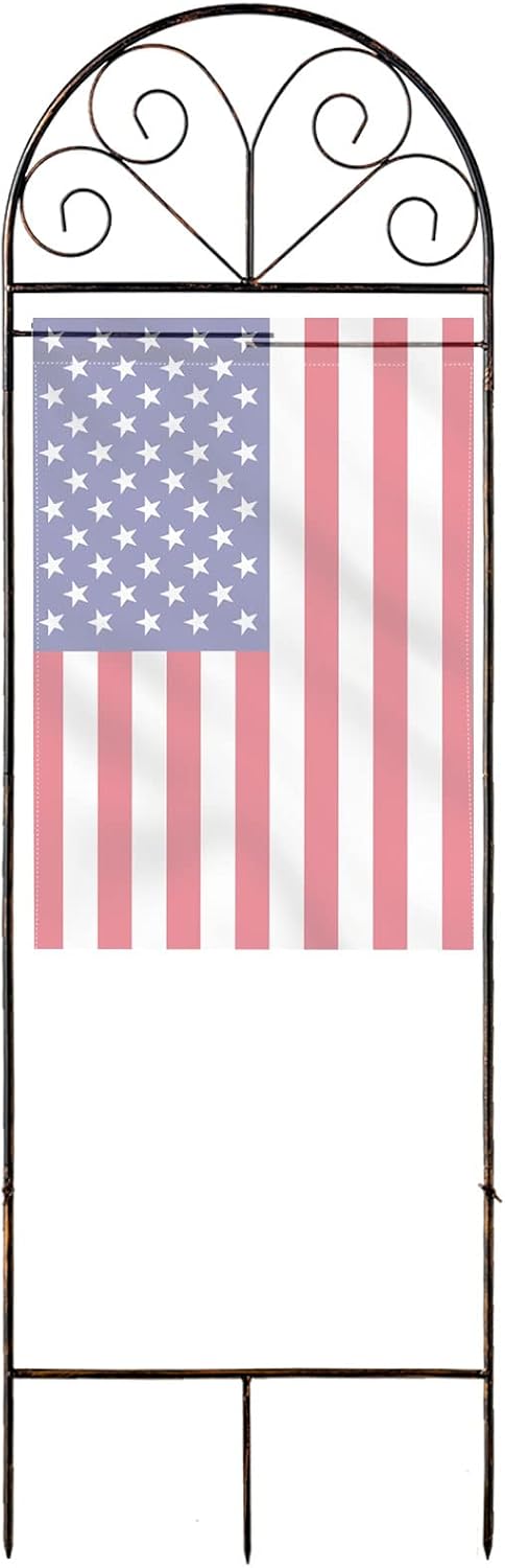 YEAHOME Garden Flag Holder Stand - Weather-Proof Yard Flag Pole Premium Metal Powder-Coated Garden Flag Arbor, Garden Flag Stakes Outdoor Decor for for American Flag, All Seasons Garden Flags
