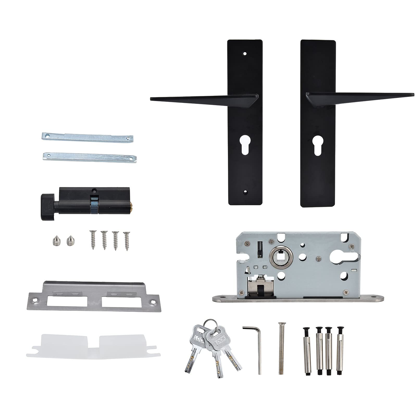 Hyuduo Zinc Alloy Door Handle Lock Set, 35-50mm