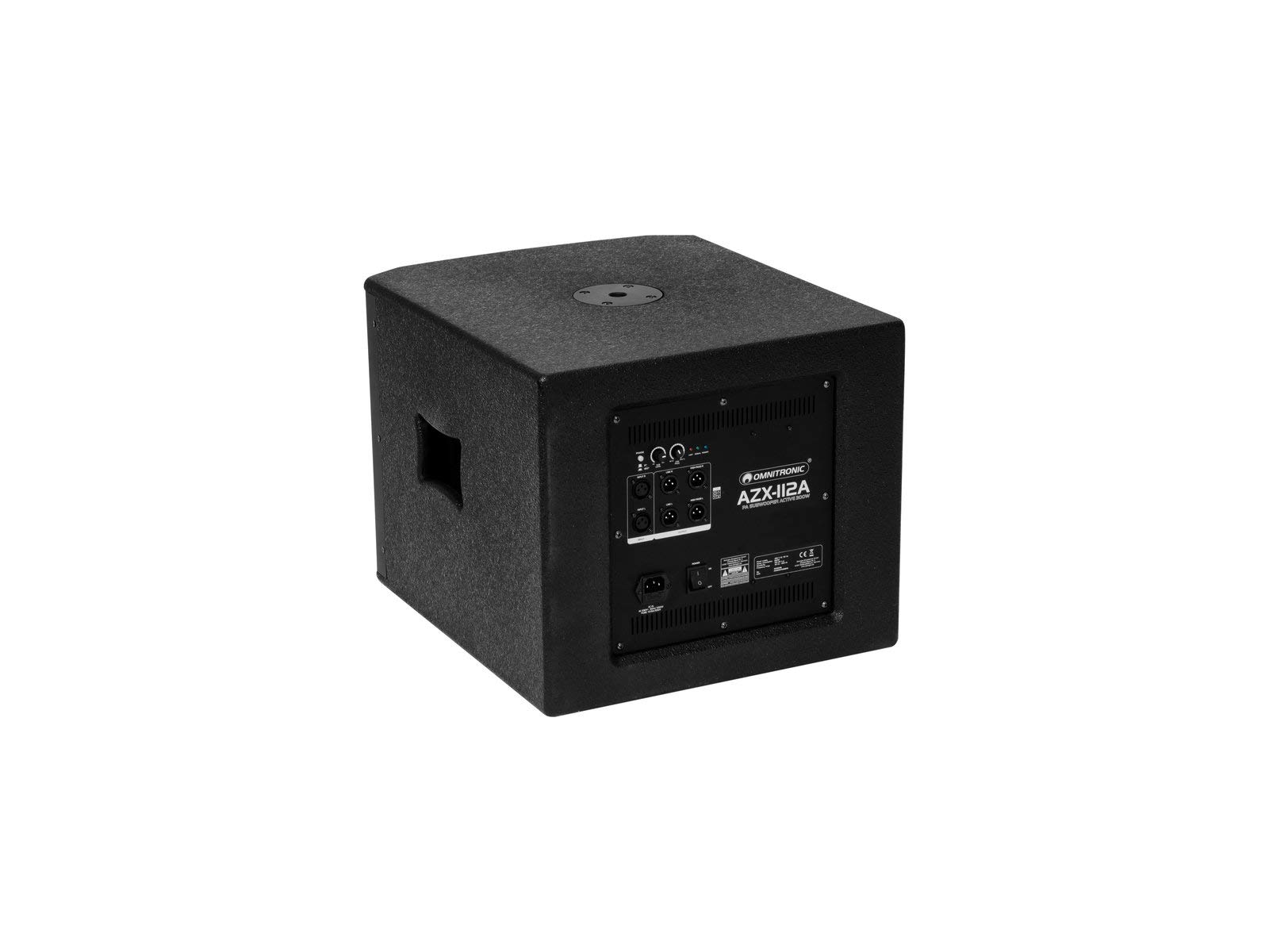 Omnitronic AZX-112A PA-Subwoofer aktiv 300W | Aktiver 12"-Bassreflex-Subwoofer mit 300 W RMS, 8 Ohm | Mit 63-mm-Schwingspule