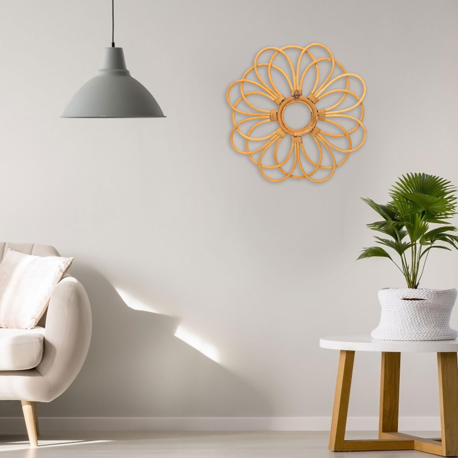 Asixxsix Decoración de Pared de Ratán, Arte Colgante de Pared de Flores de Ratán Retro Tejido a Mano con Patrones Intrincados, para Sala de Estar, Dormitorio, Cafetería, Pasillo