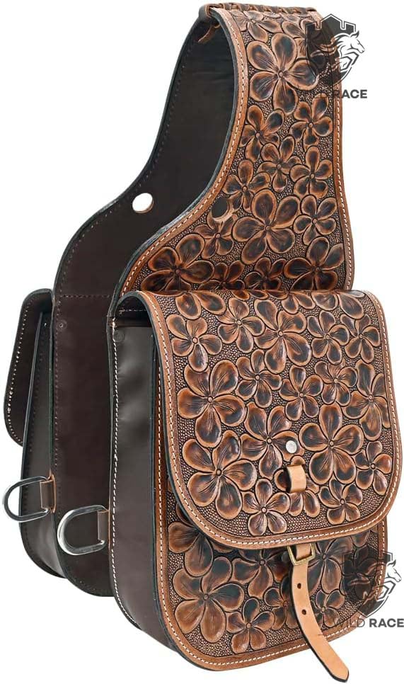 Western Horse Leather Saddle Bag Heavy Duty Traditional Trail Ride | Saddle Bag | Horse Saddle Bag | Western Saddle Bag | Leather Saddle Bags for Horses (Color-38)