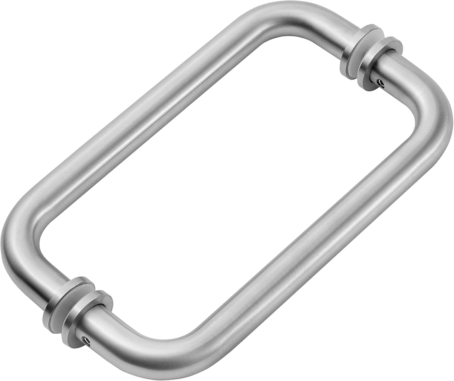 8-inch Stainless Steel Shower Door Back to Back Round Handles - Sliding Glass Door Handle Replacement for Drilled Glass, Sturdy and Secure Pull Handle with Wide Adaptability (Brushed Nickel)