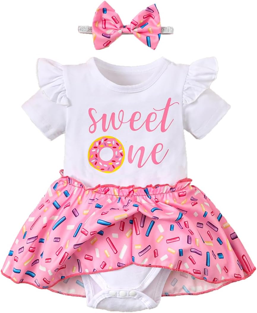 Baby Girl First Birthday Outfits 1st Birthday Romper Dress One Birthday Girl Clothes