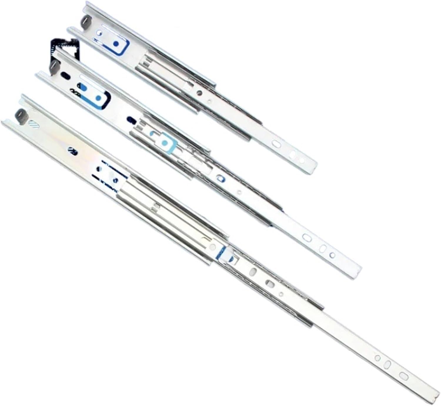 Side Mount Cabinet Runners Glides 2pcs/Pair Drawer Track Slide Three Rail Guide Furniture Hardware Fittings Slipway(14 inch 35cm)