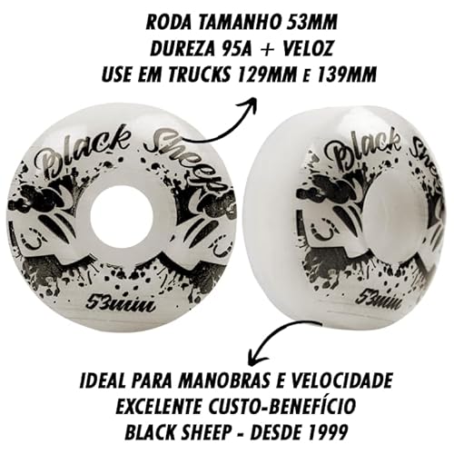 Skate Completo Marfim Black Sheep para Street e Pistas Tribal