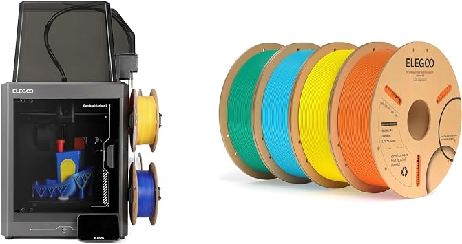 Centauri Carbon 2 Combo Multi Color 3D Printer & PLA Plus Filament Bundle 4KG