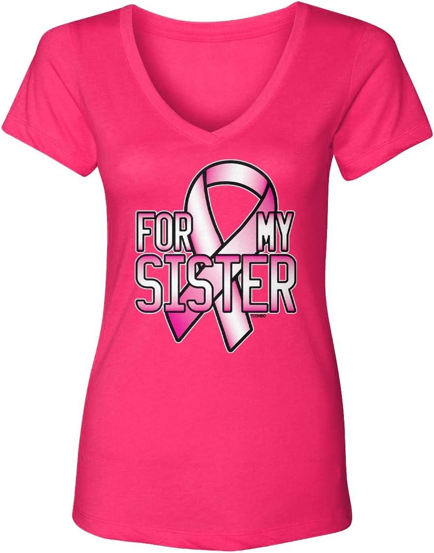 for My Sister - Breast Cancer Awareness Women's V-Neck T-Shirt