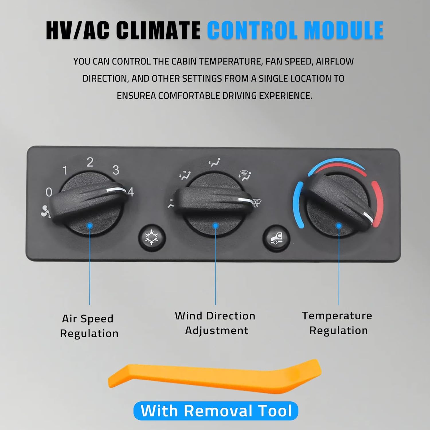 Q21-6119 HVAC A/C Heater Climate Control Module Panel Switch Fits for Peterbilt Trucks 337 348 389, AC Control Panel Climate Control Module Replace Q216119